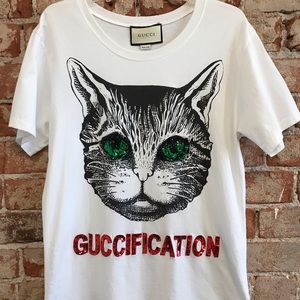 gucci cat shirt sequin